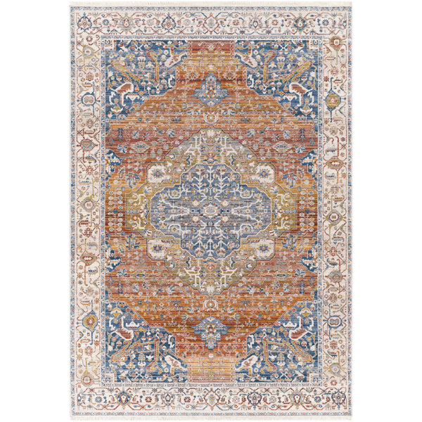 Langley Street Gilstrap Oriental Orange/Blue Area Rug Wayfair